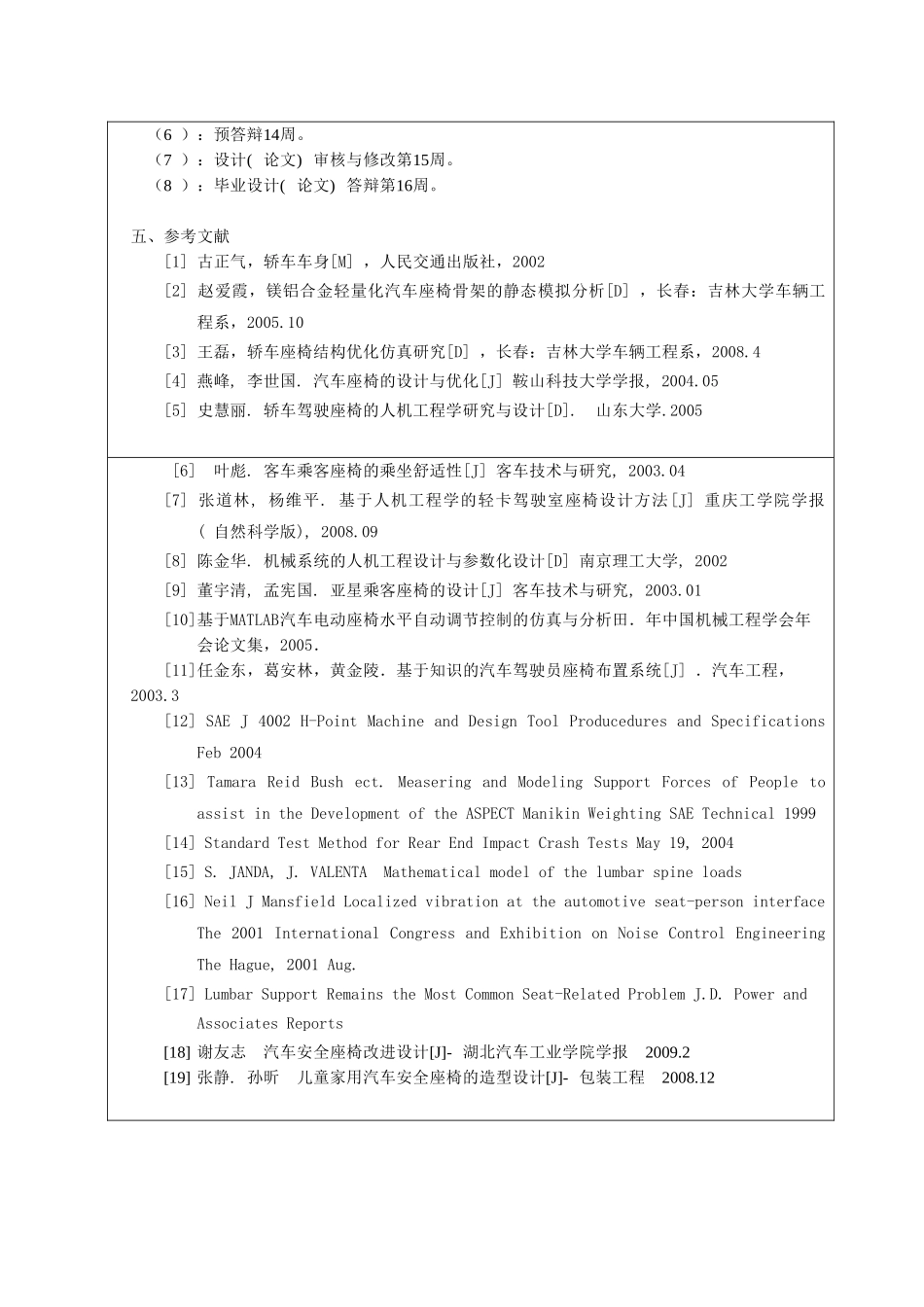 轿车驾驶员座椅设计开题报告.doc_第3页