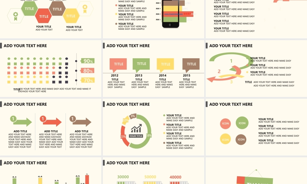 【@PPT精选 推荐P14】扁平小清新风格2015年工作总结英文PPT模板.ppt