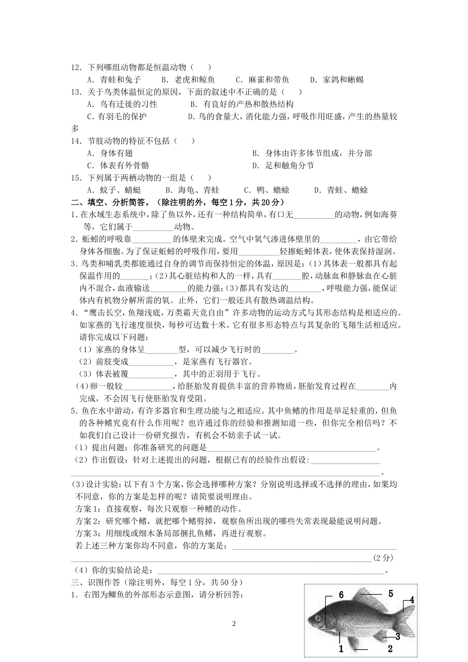 第1章各种环境中的动物.doc_第2页