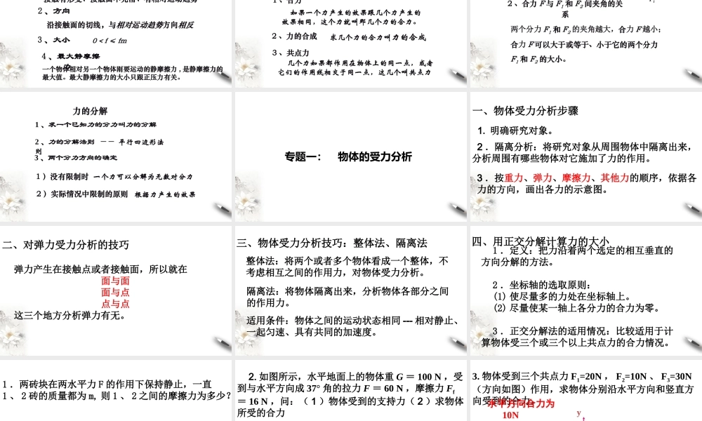 第三章 相互作用—力 章末复习课件（2）(共30张PPT).pptx