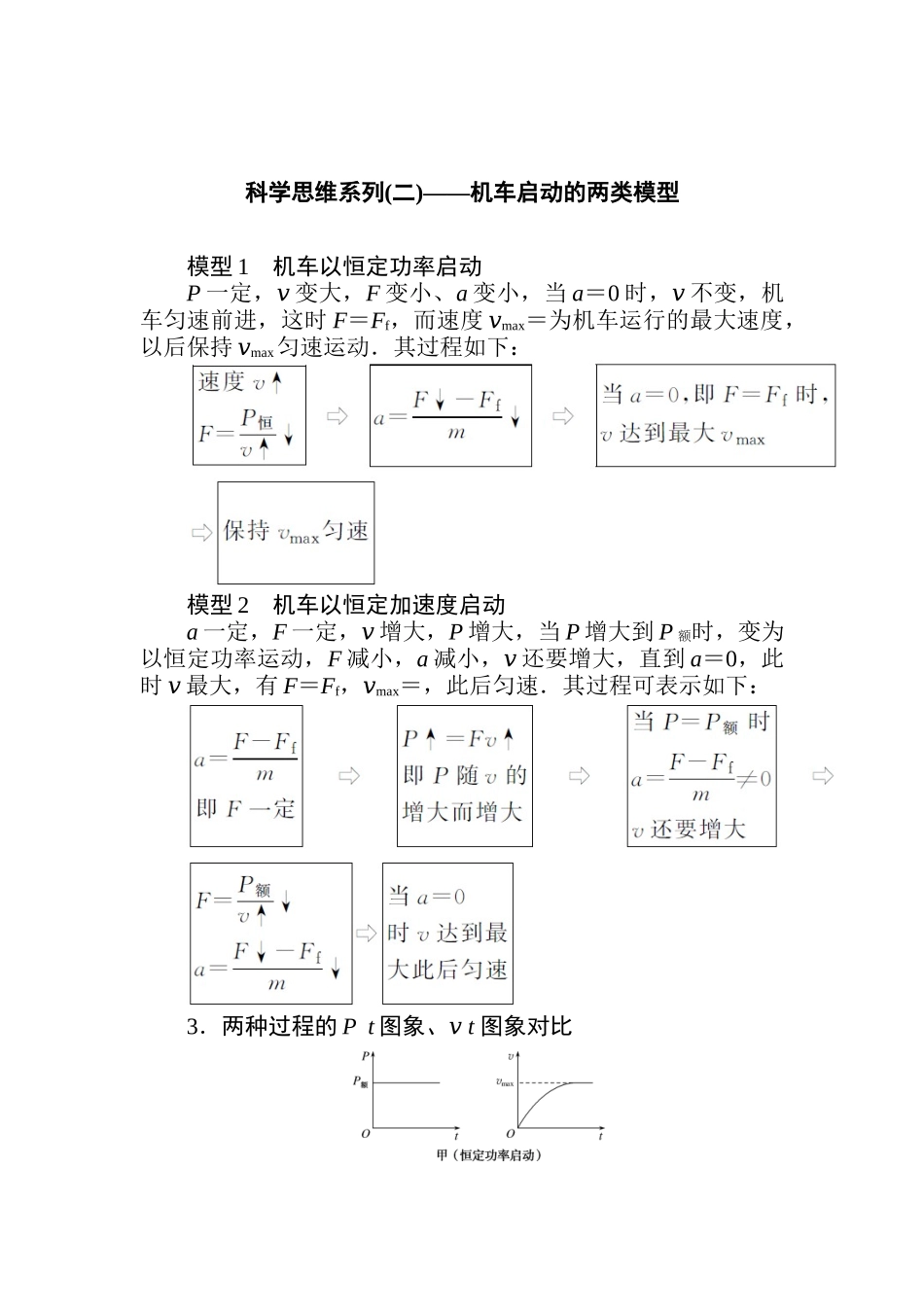 科学思维系列(二)——机车启动的两类模型.doc_第1页