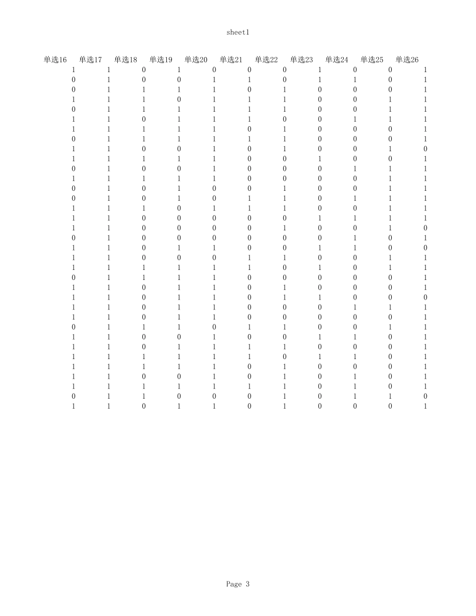 南京市第二十七高级中学1405班英语小题分.xls_第3页