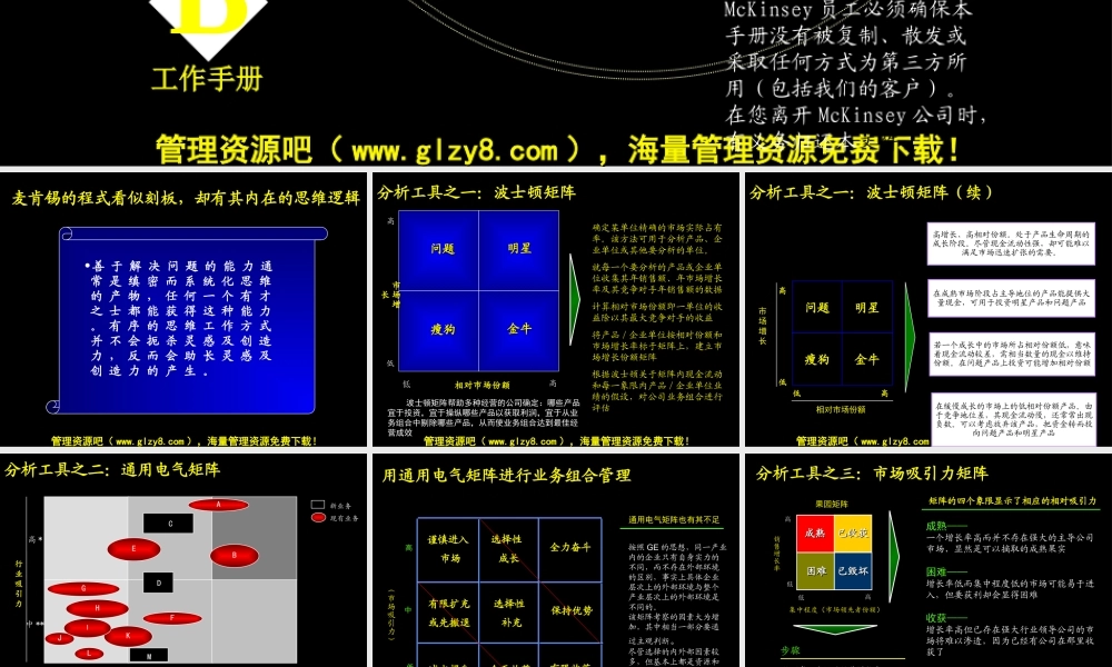 011麦肯锡-工具与方法内部工作手册(1).ppt