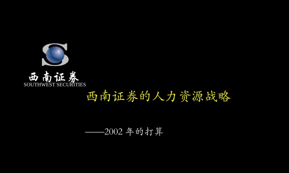 045麦肯锡：西南证券的人力资源战略.ppt