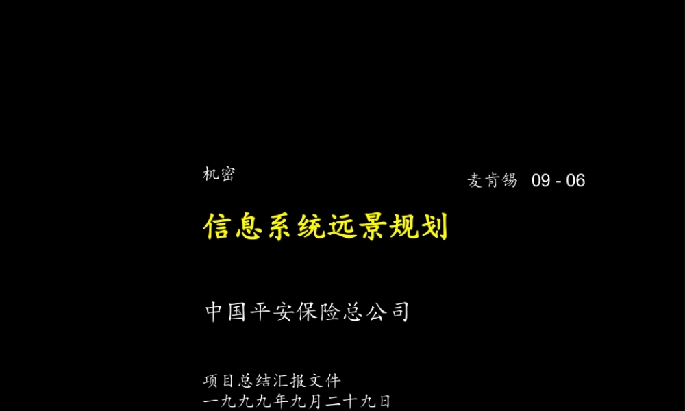 421 麦肯锡—平安保险信息系统规划咨询报告(1).ppt
