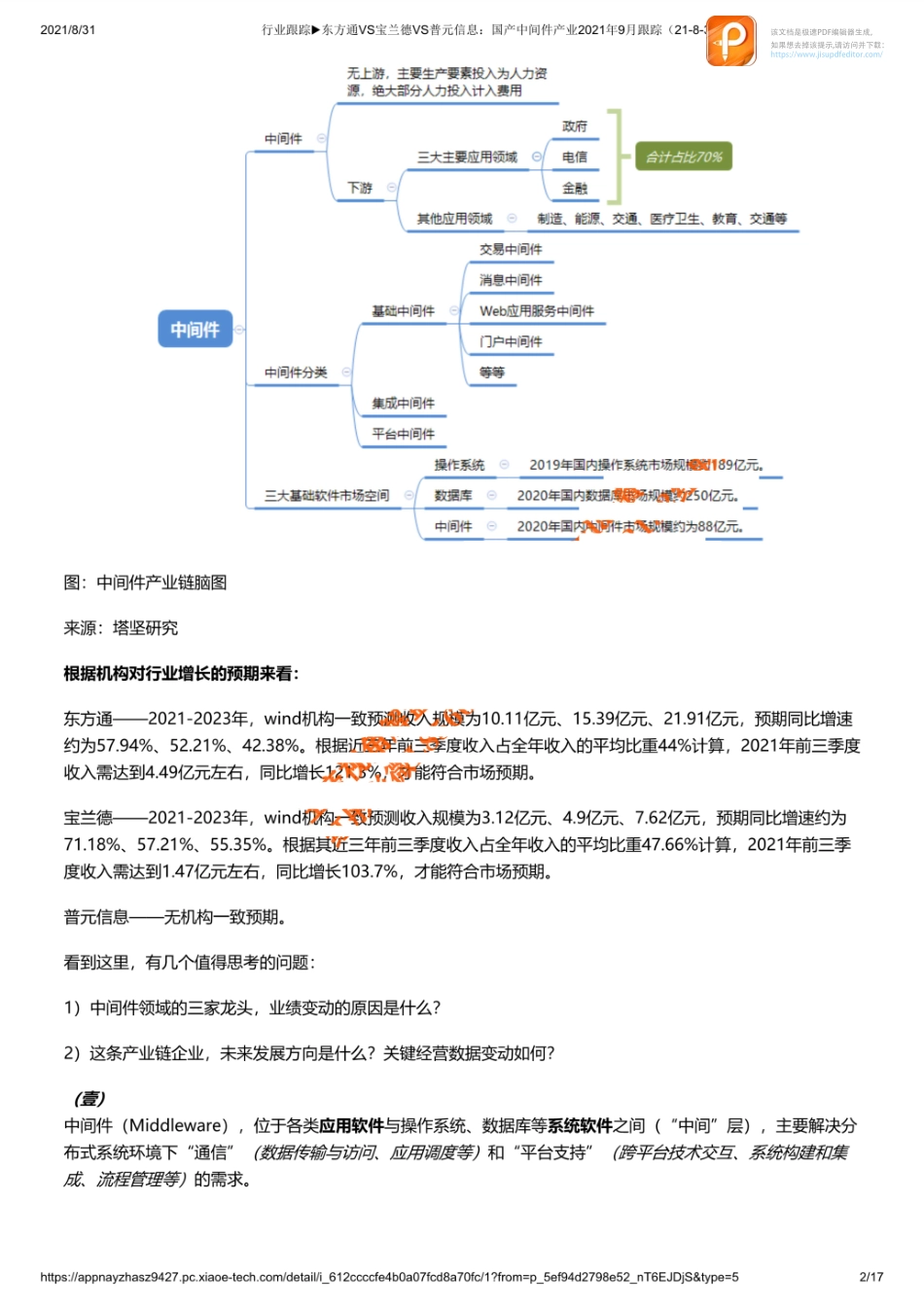 0831行业跟踪东方通VS宝兰德VS普元信息：国产中间件产业2021年9月跟踪_1_1【优选课程网www.youxuan68.com】.pdf_第2页