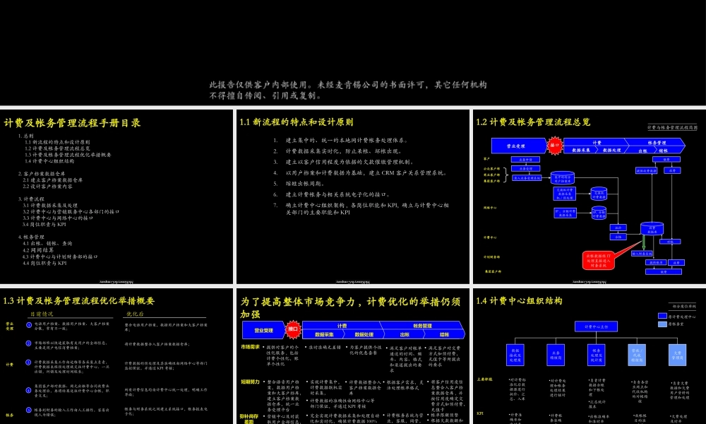 033麦肯锡-中国电信 计费和帐务管理流程手册..PPT