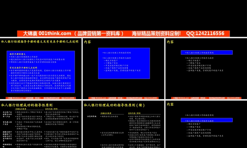 049麦肯锡_中信实业银行私人银行经理工作手册.PPT