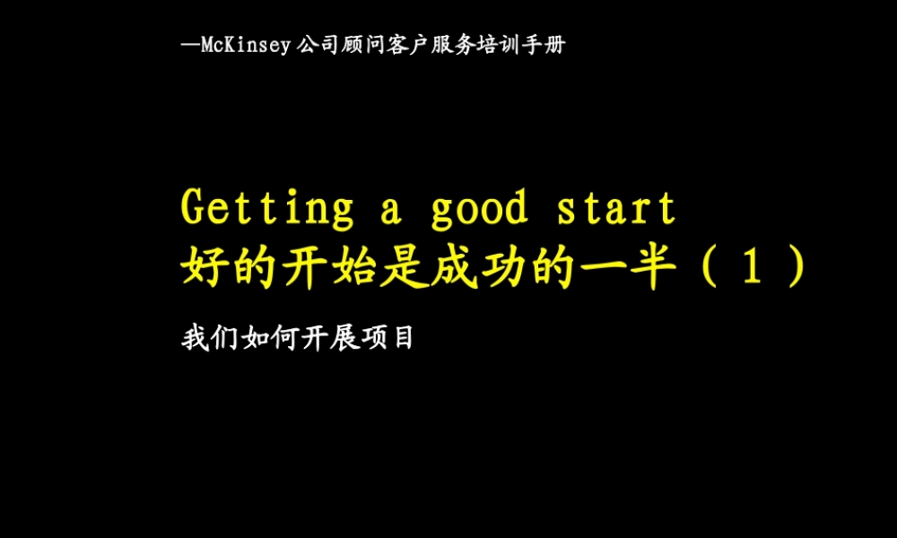 452 麦肯锡内部培训 我们如何开展项目1(1).ppt