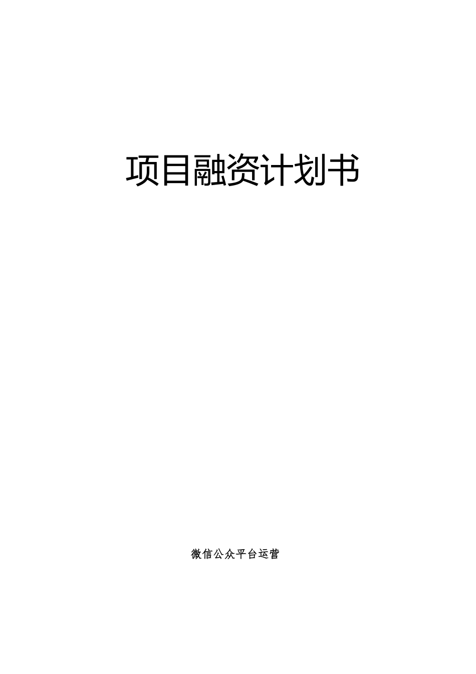 5389项目融资计划书.doc完整版.doc_第1页