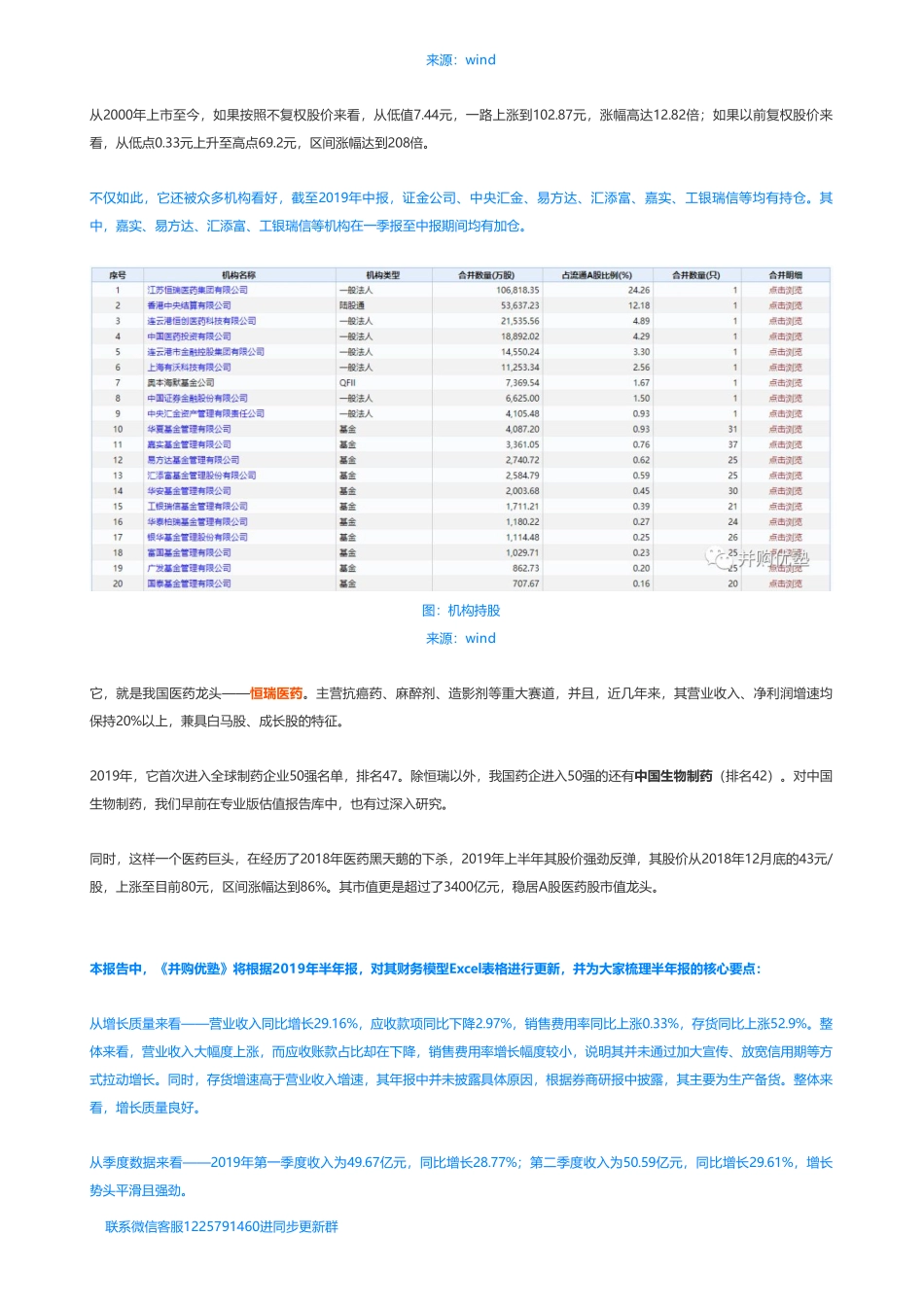 201909112019中报更新- 恒瑞医药财务建模医药龙头势头强劲——优塾指数★★★★（2019-9-11）（拼课会员免费添加微信：1318827120）【优选课程网www.youxuan68.com】.pdf_第2页