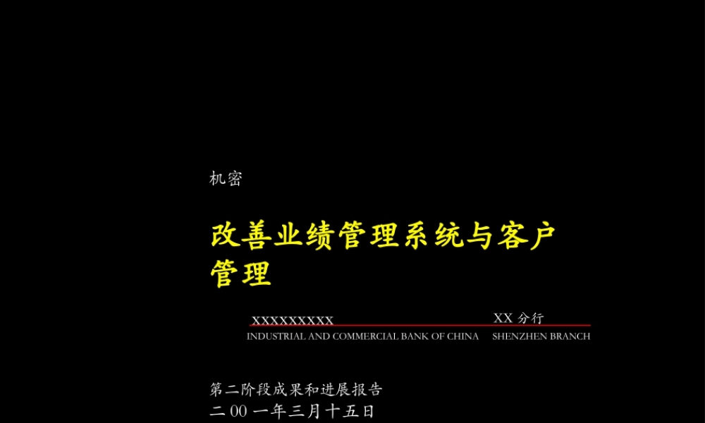 050麦肯锡-工商银行深圳分行业绩改善与客户管理(1).ppt