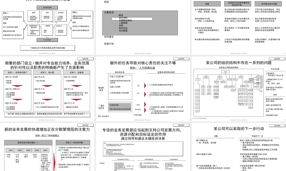 177波士顿咨询_某大型集团组织结构于与关键绩效考核指标问题及设计.ppt