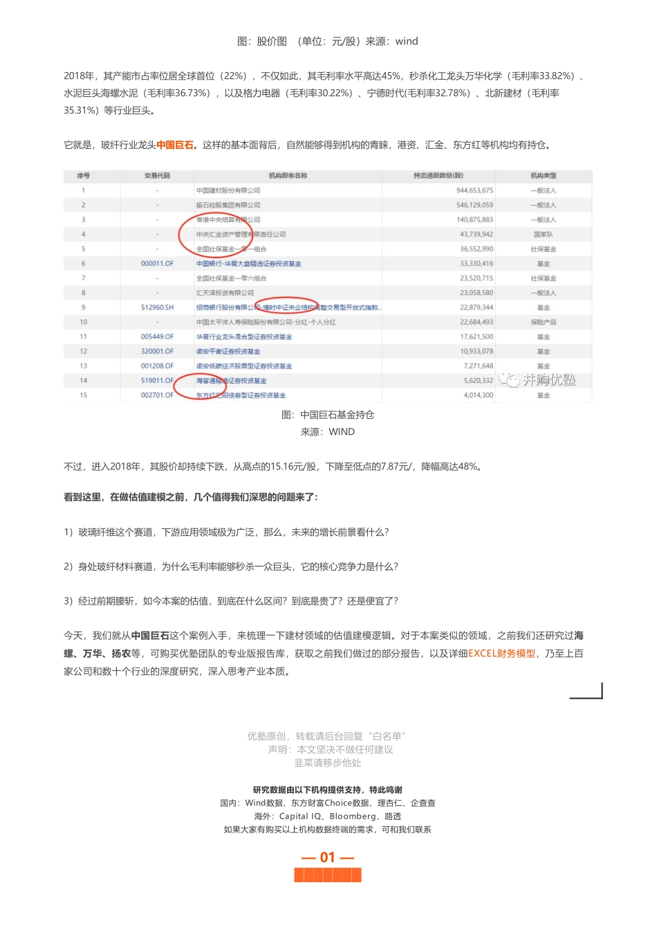 20191216内地-首次覆盖- 中国巨石财务建模玻纤王者成长路——优塾指数★★★★（19-12-16）（拼课会员免费添加微信：97365720）【优选课程网www.youxuan68.com】.pdf_第2页