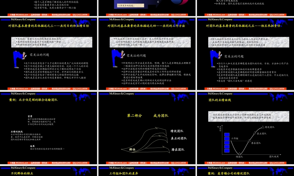 010麦肯锡_团队的智慧内部培训手册.ppt
