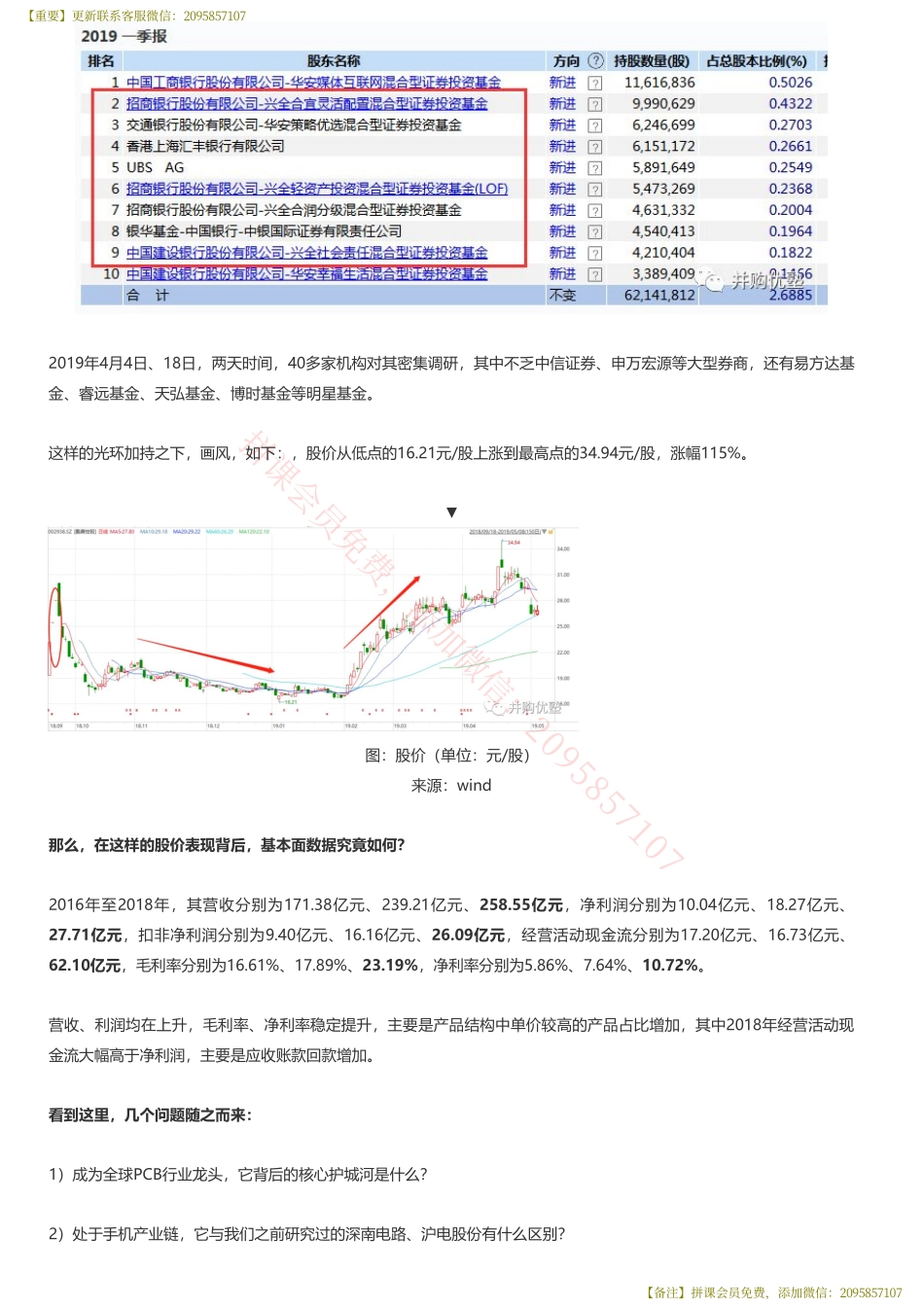 20190814并购优塾 A股电子：鹏鼎控股兴全基金多只明星产品大笔持仓——优塾指数★★★（2019-5-10）（拼课会员免费添加微信：1318827120）【优选课程网www.youxuan68.com】.pdf_第2页