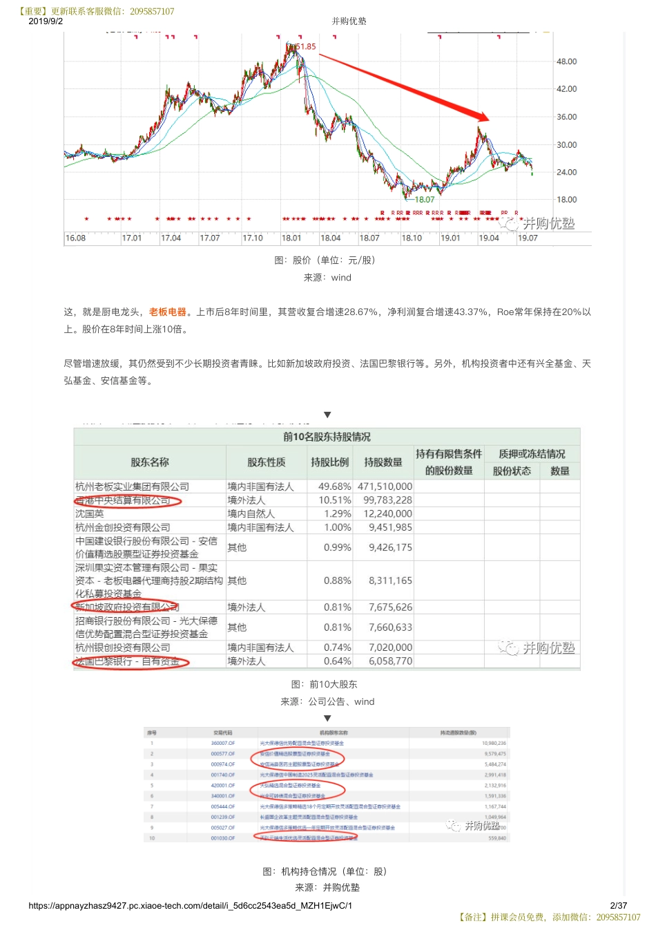 20190902 2019中报更新 老板电器财务建模厨电翘首是否仍受青睐——优塾指数★★★（拼课会员免费添加微信：1318827120）【优选课程网www.youxuan68.com】.pdf_第2页