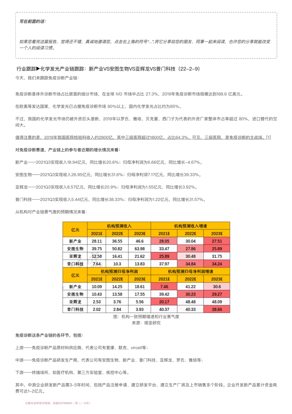 20220209-行业跟踪▶化学发光产业链跟踪：新产业VS安图生物VS亚辉龙VS普门科技（22-2-9）【优选课程网www.youxuan68.com】.pdf_第1页