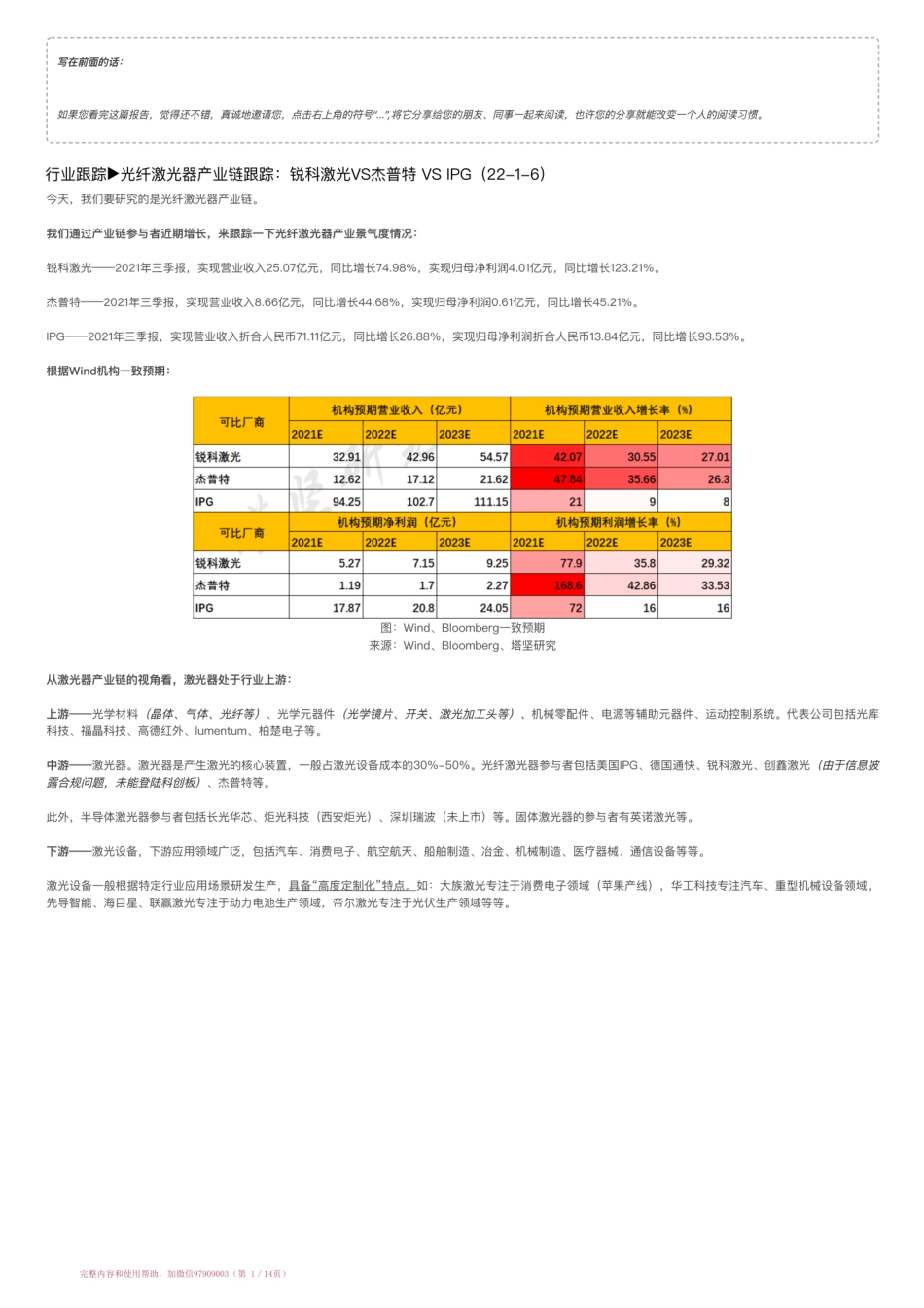 20220106-行业跟踪▶光纤激光器产业链跟踪：锐科激光VS杰普特 VS IPG（22-1-6）【优选课程网www.youxuan68.com】.pdf_第1页
