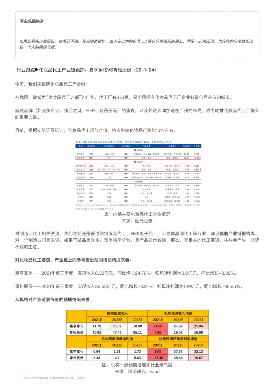 20220124-行业跟踪▶化妆品代工产业链跟踪：嘉亨家化VS青松股份（22-1-24）【优选课程网www.youxuan68.com】.pdf_第1页