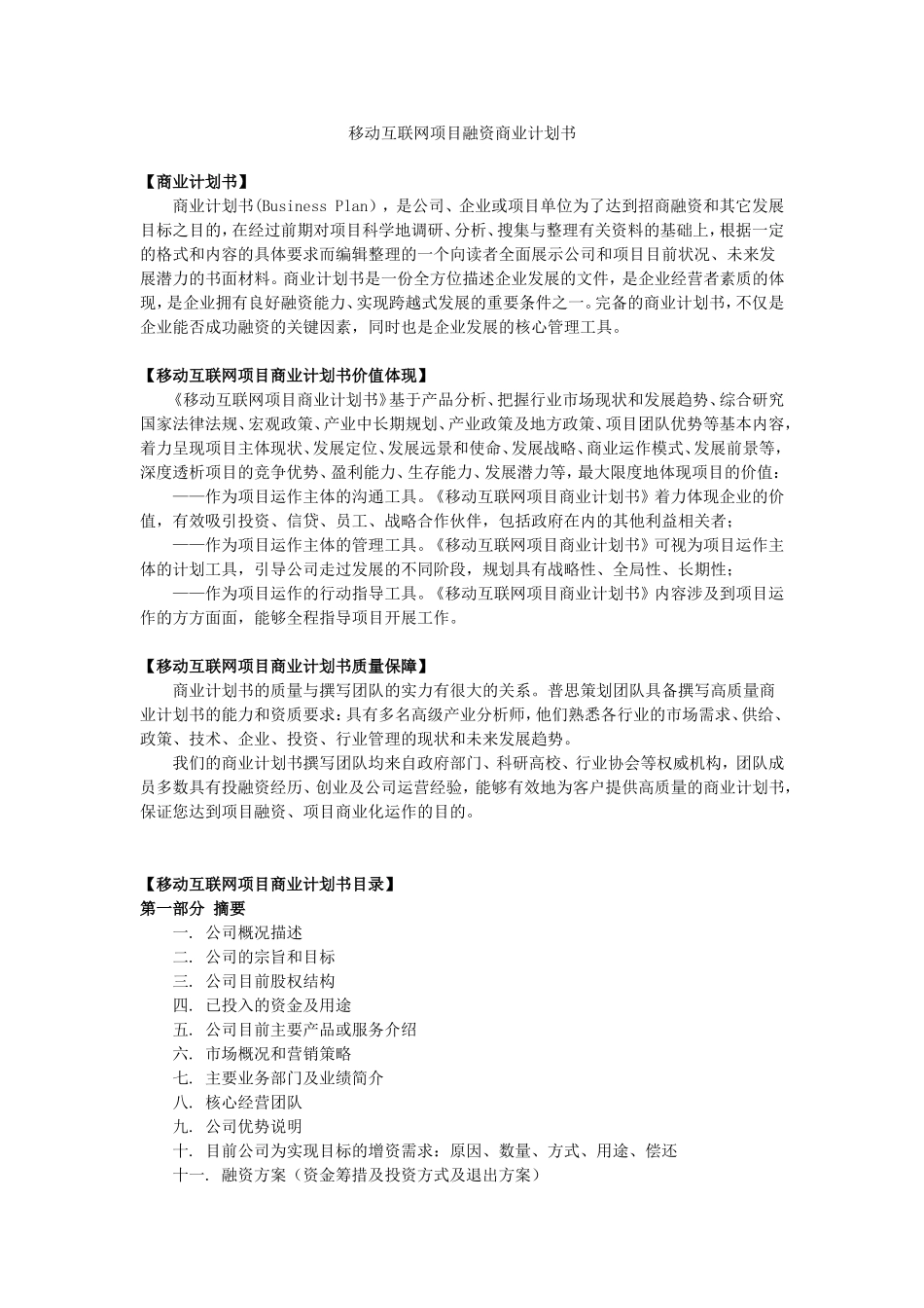 5389 融资商业计划书,大纲.doc_第1页
