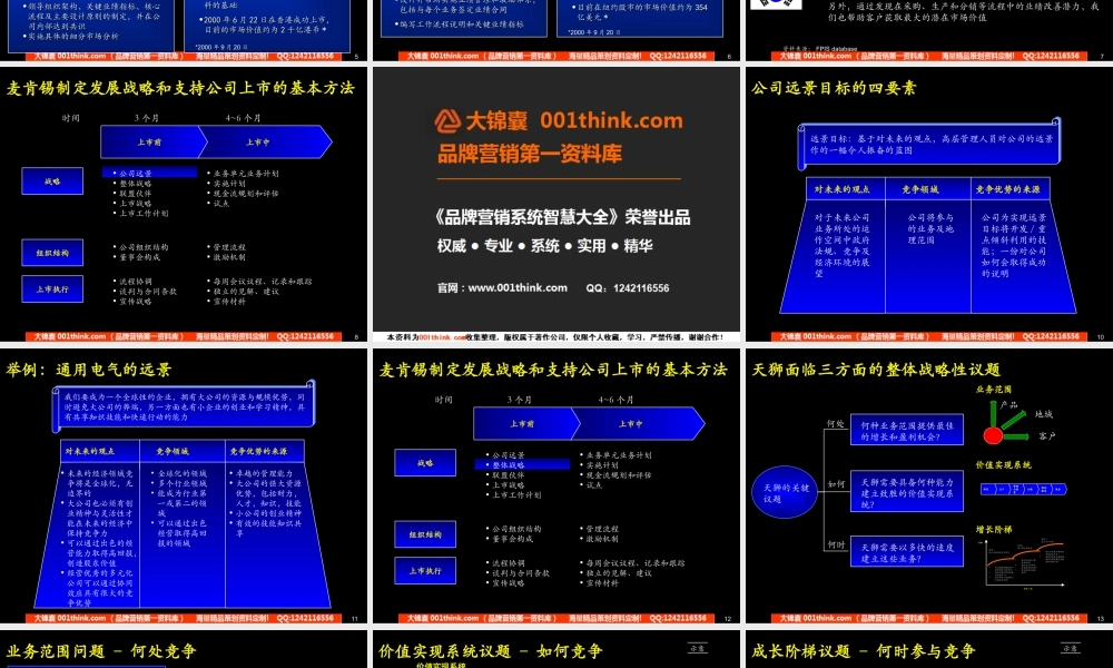 427 麦肯锡-2003年7月天狮集团战略设计和首次上市咨询报告.ppt