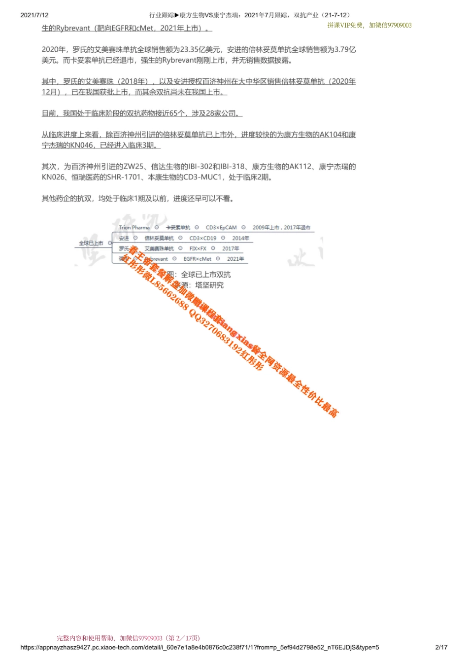 20210712 行业跟踪康方生物VS康宁杰瑞：2021年7月跟踪双抗产业【优选课程网www.youxuan68.com】.pdf_第2页