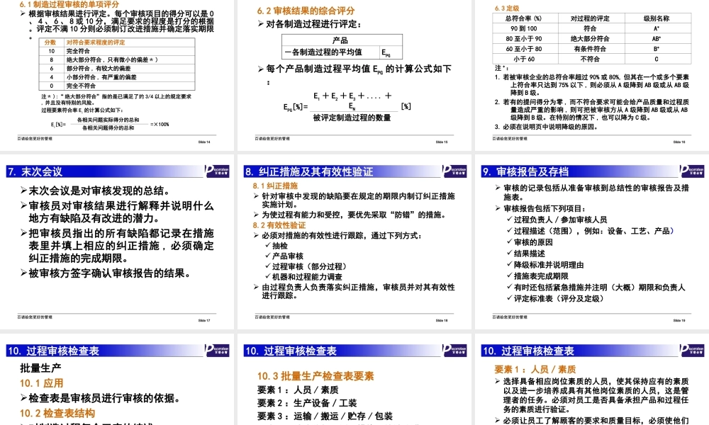过程审核TS16949内部培训资料.ppt