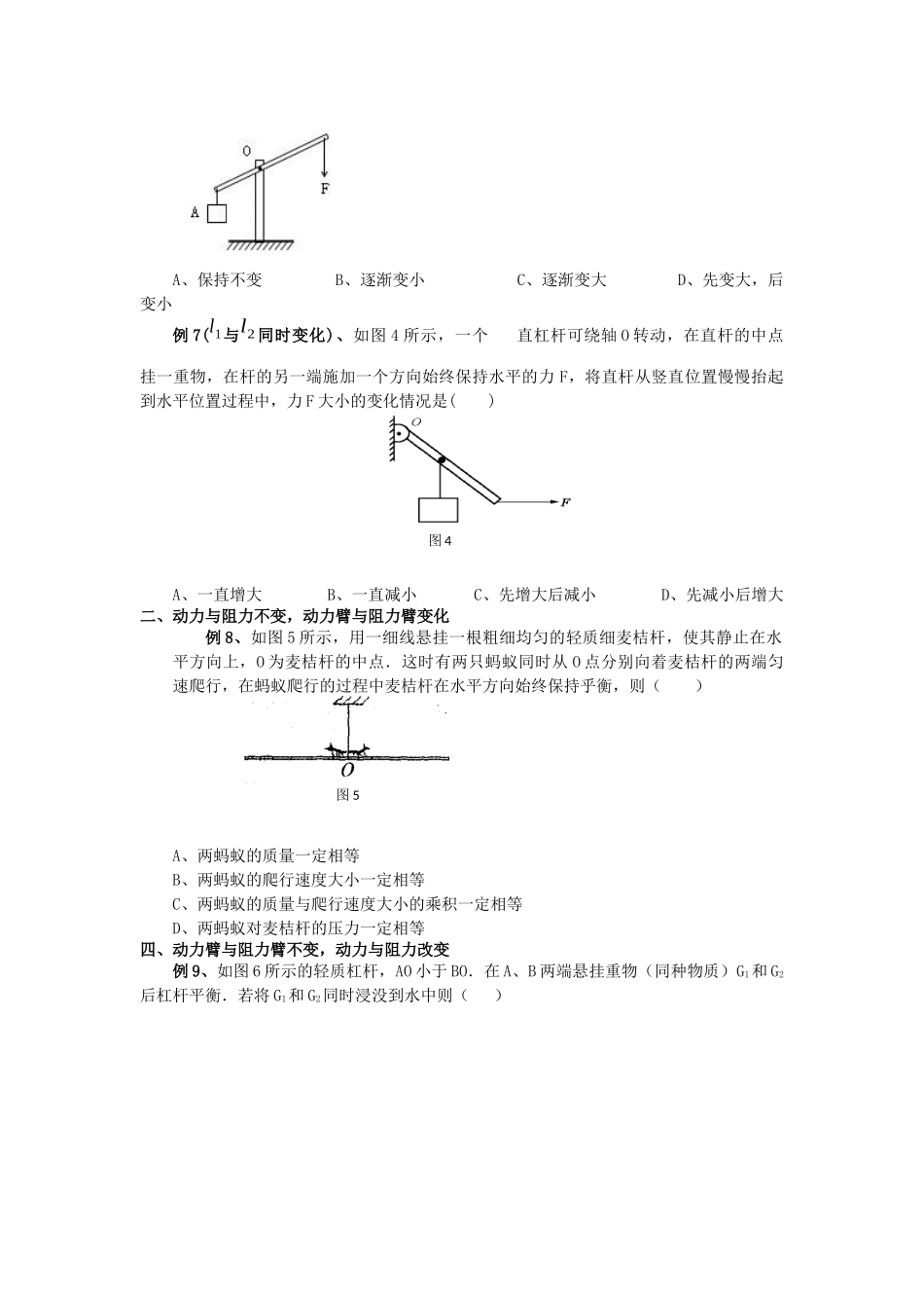 初二补充杠杆的动态平衡-黄璐（无答案）.docx_第3页