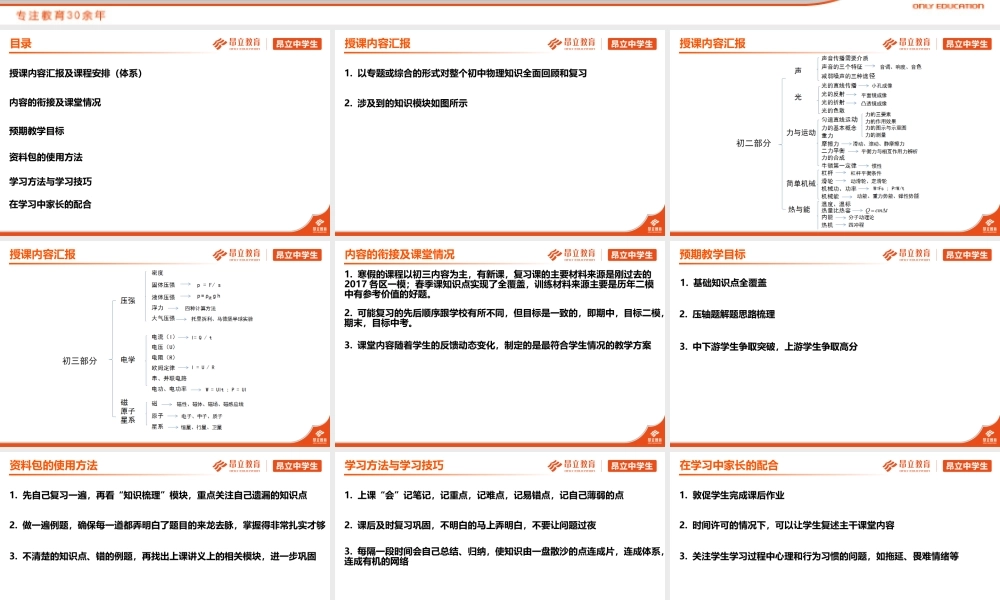 初三物理期中家长会 .pptx