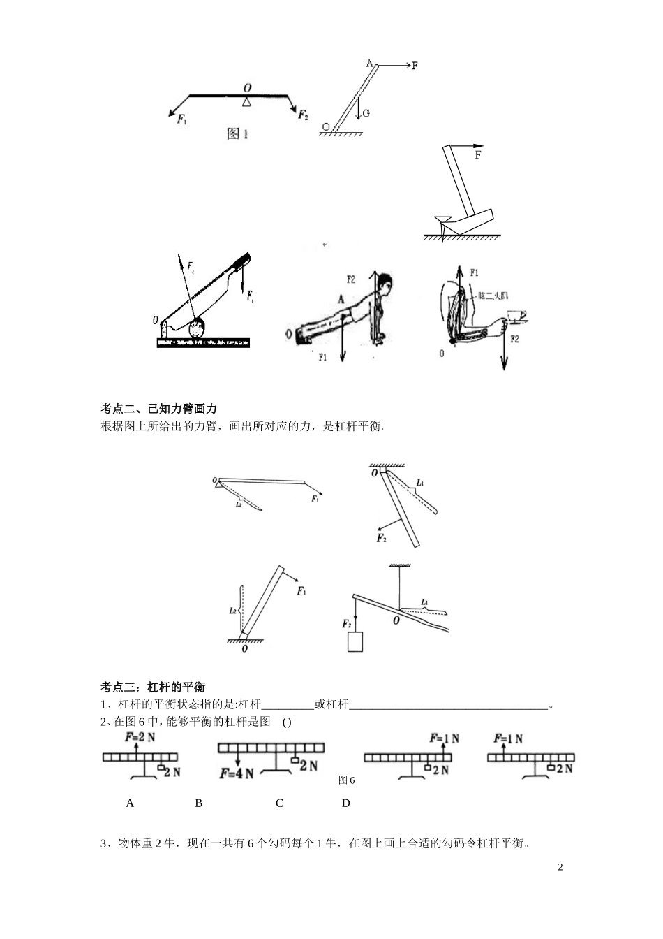 第一讲杠杆 杠杆的平衡-FKM.doc_第2页