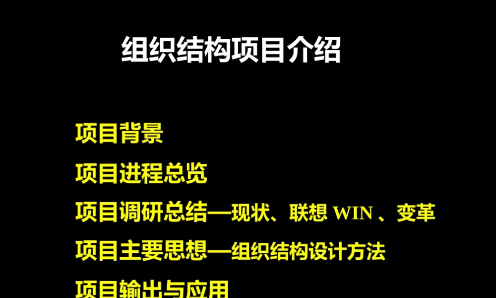 翰威特 - 组织结构项目介绍.ppt