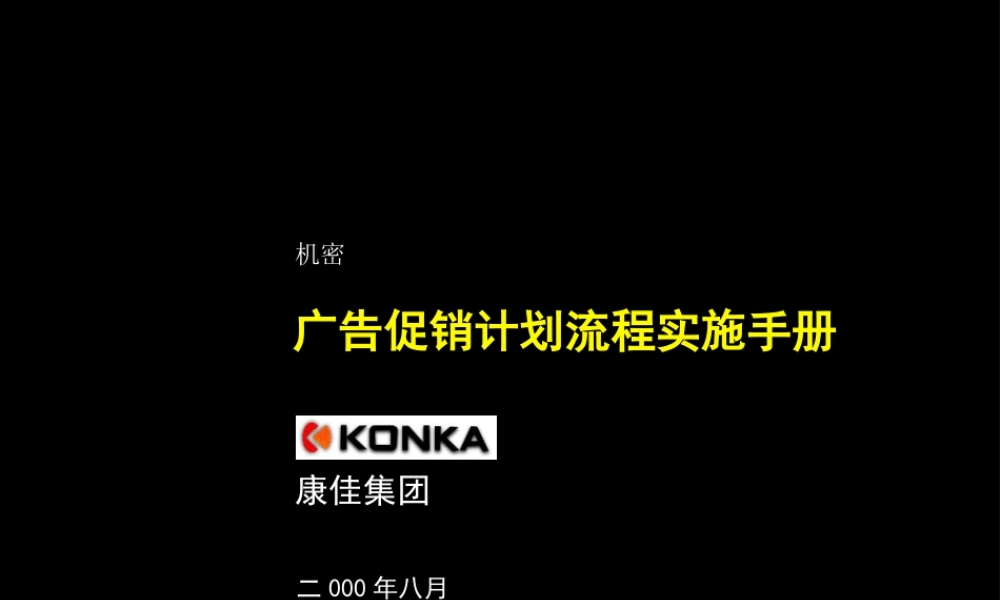 康佳广告促销计划流程实施手册(2).ppt