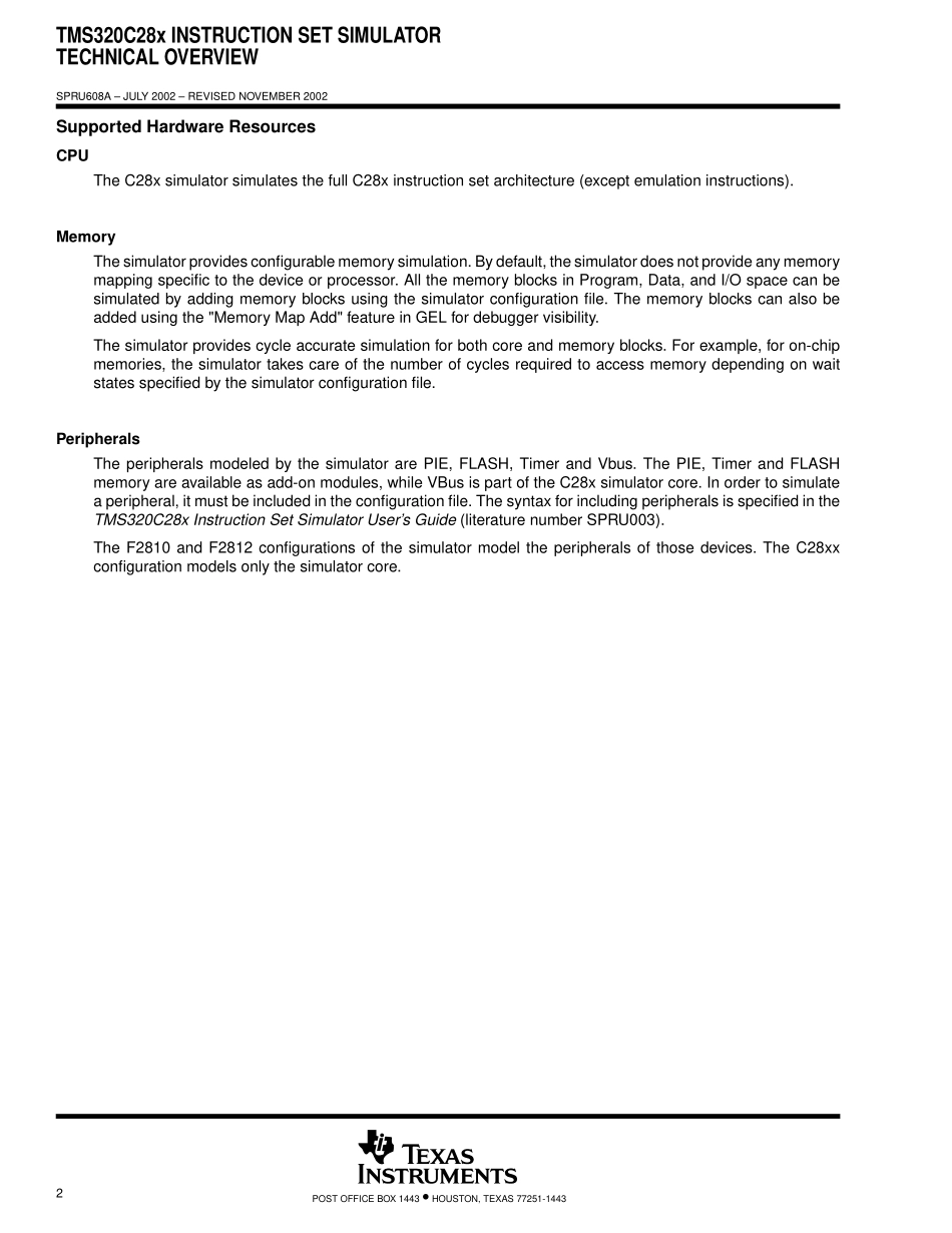 TMS320C28x Instruction Set Simulator Technical Overview(1).pdf_第2页