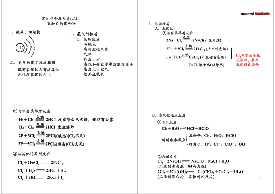 常见非金属元素（二）：氯和氯的化合物(1).pdf_第1页