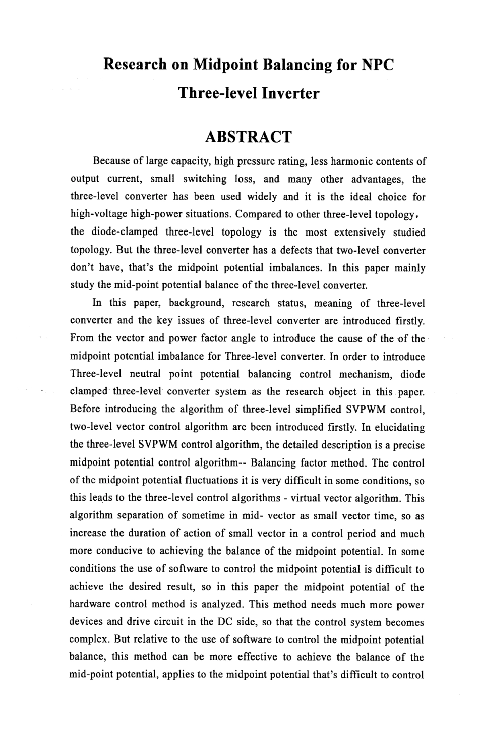 NPC三电平变流器中点平衡算法的研究.pdf_第3页