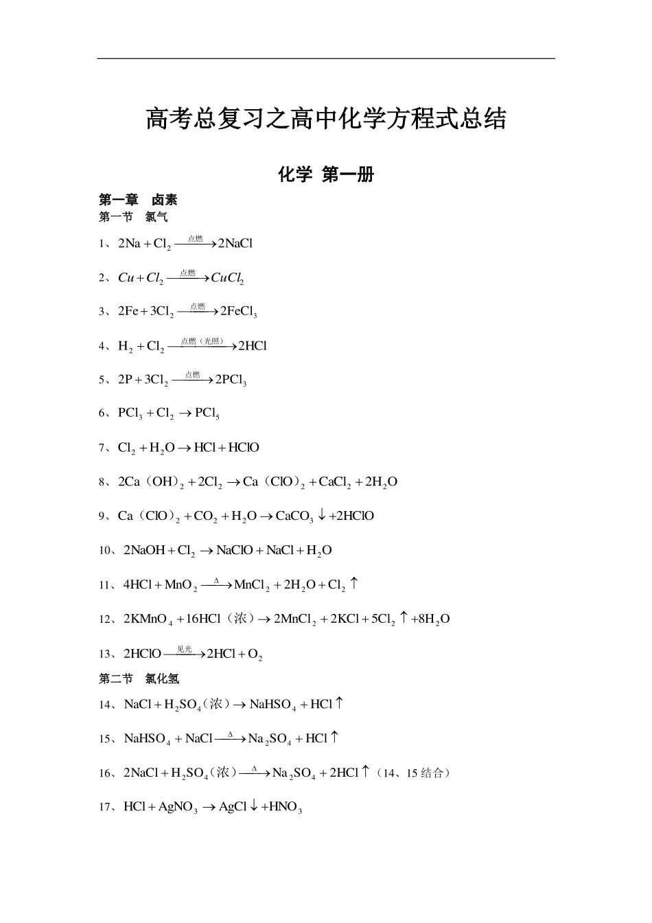 高中化学方程式大全【教育盘jiaoyupan.com】.pdf_第1页