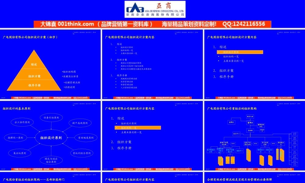 广电股份管理整合咨询——组织设计方案-6.4.ppt