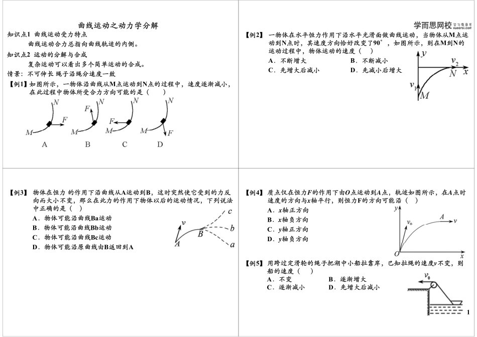 曲线运动之动力学分解.pdf_第1页