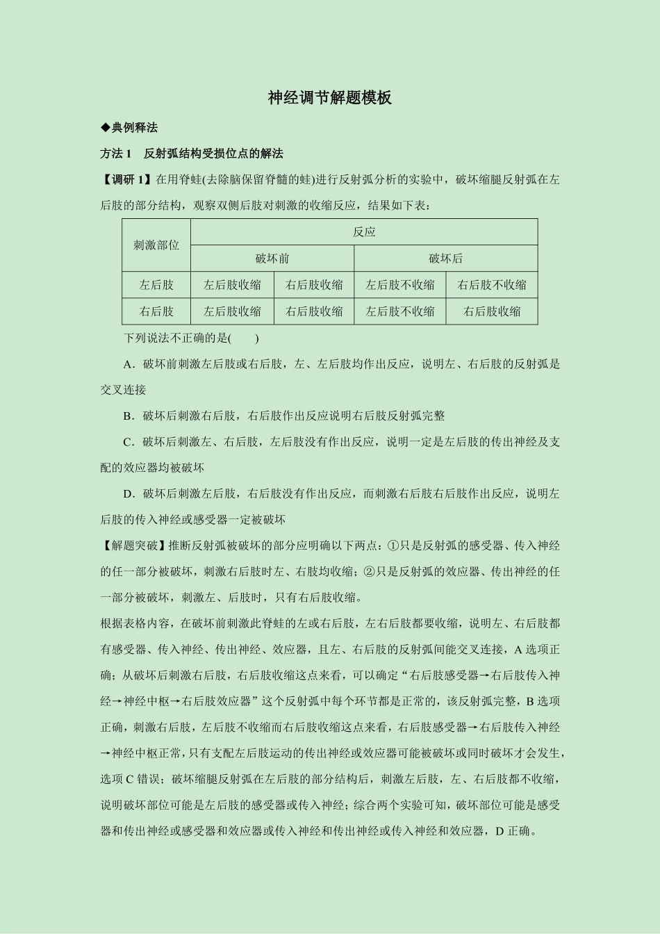 神经调节解题模板.pdf_第1页