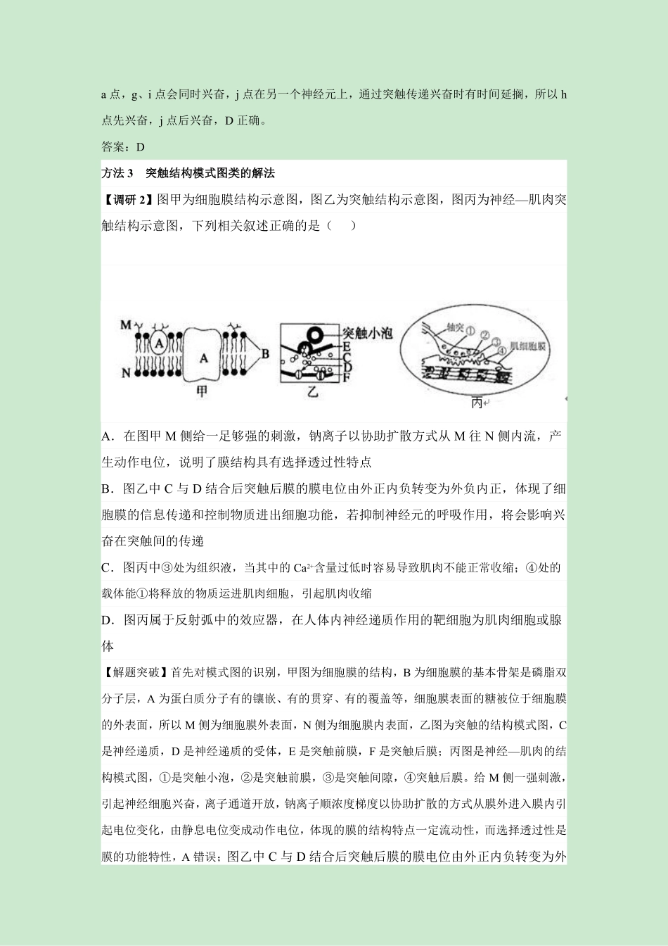 神经调节解题模板.pdf_第3页