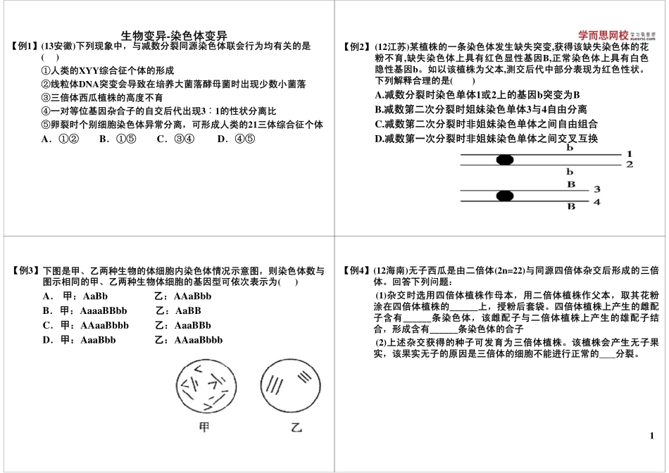 生物变异-染色体变异(1).pdf_第1页