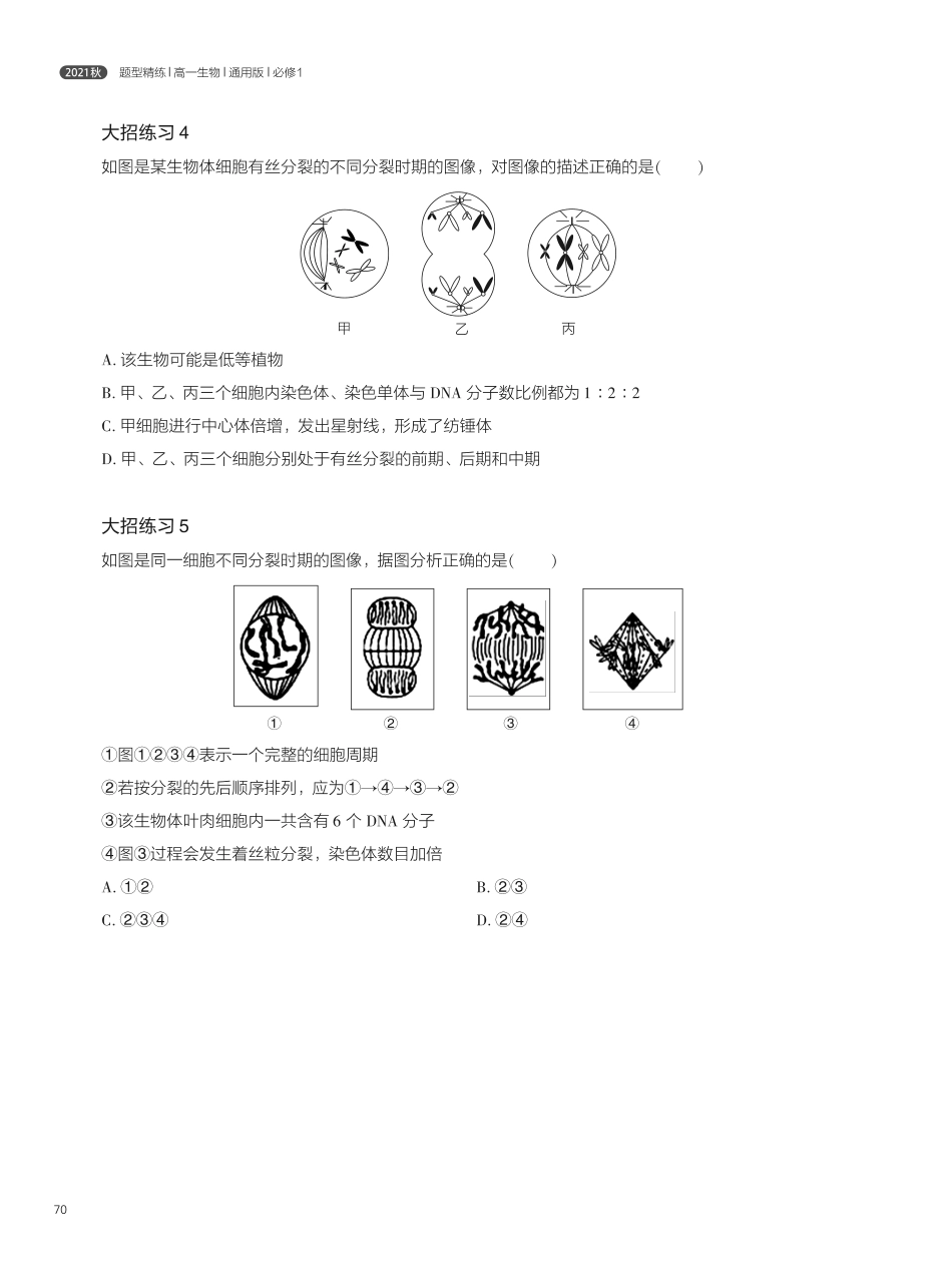 题型精练 第8讲 细胞的生命历程(2).pdf_第2页
