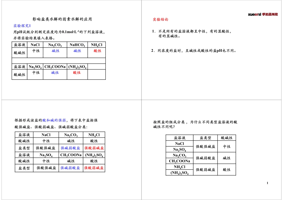 影响盐类水解的因素 水解的应用.pdf_第1页