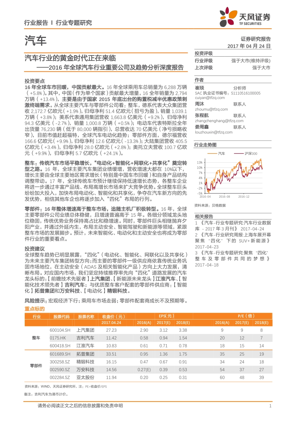 2016骞村叏鐞冩苯杞﹁涓氶噸瑕佸叕鍙稿強瓒嬪娍鍒嗘瀽娣卞害鎶ュ憡锛氭苯杞﹁涓氱殑榛勯噾鏃朵唬姝ｅ湪鏉ヤ复.pdf_第1页