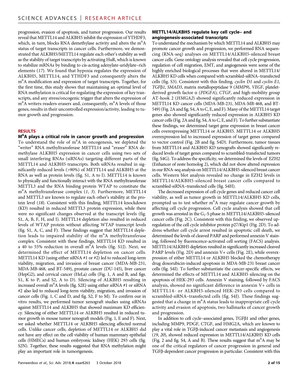 RNA甲基化工具酶的调控网络机制：Cross-talk among writers, readers, and erasers of m6 A regulates cancer growth and progression.pdf_第2页