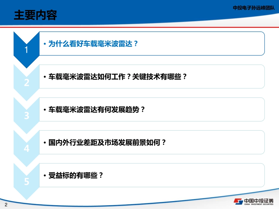 20160928-中投证券-电子团队行业趋势热点前瞻解析系列之十三-车载毫米雷达波-无人驾驶汽车之“眼“.pdf_第2页