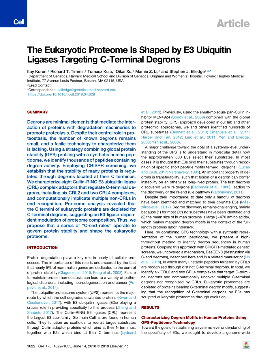 Koren-2018-The Eukaryotic Proteome Is Shaped b.pdf_第2页