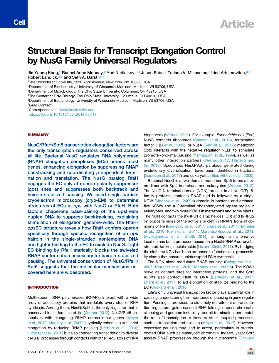 2018-Kang-Structural Basis for Transcript Elon.pdf_第2页