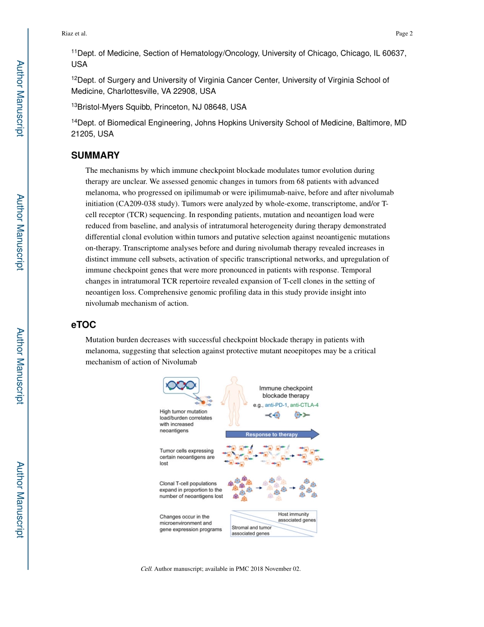2017-Riaz-Tumor and Microenvironment Evolution.pdf_第2页